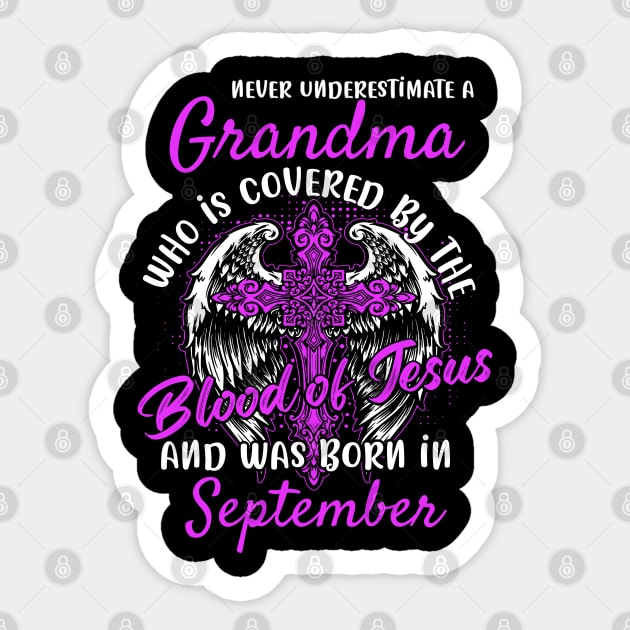 Christian Grandma who was Born in September Birthday Faith Gift Sticker by ArtedPool